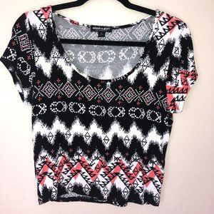 Junior's Tribal Pattern Crop Top